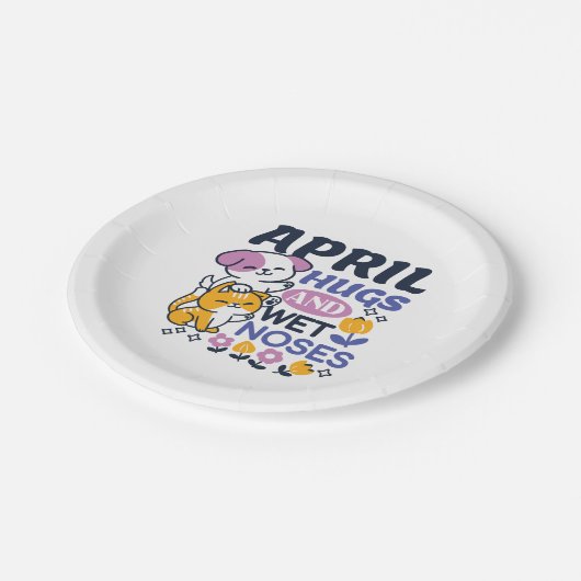 Knuffels en natte neuzen - Schattigee honden- en k Papieren Bordje (Gekanteld)