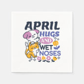 Knuffels en natte neuzen - Schattigee honden- en k Servet (Voorkant)