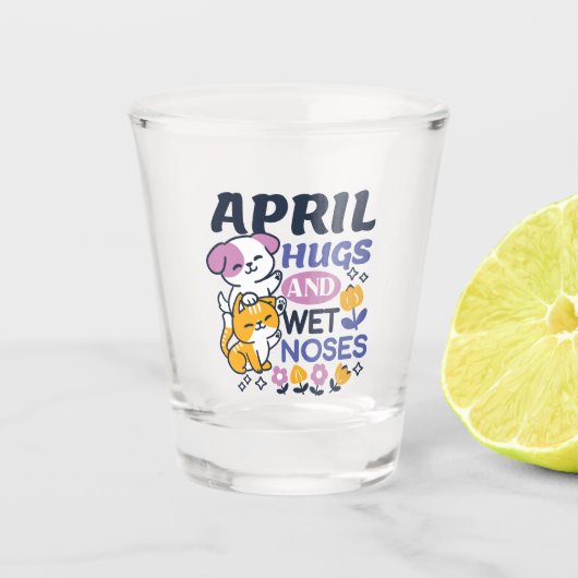 Knuffels en natte neuzen - Schattigee honden- en k Shot Glas (Voorkant)