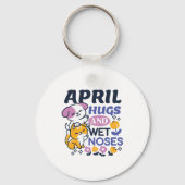 Knuffels en natte neuzen - Schattigee honden- en k Sleutelhanger (Voorkant)