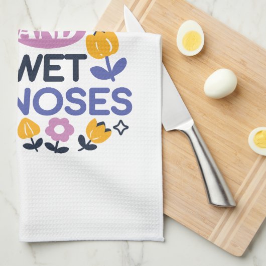 Knuffels en natte neuzen - Schattigee honden- en k Theedoek (Quarter Fold)