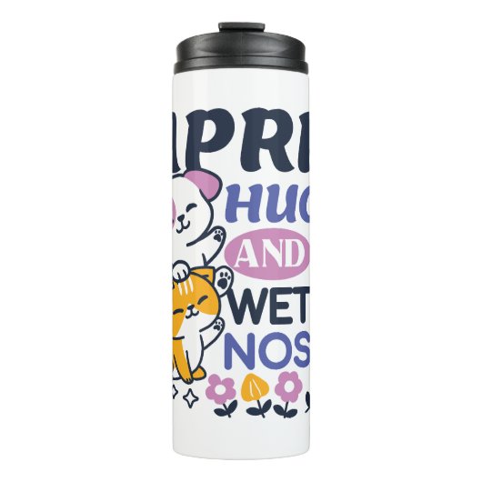 Knuffels en natte neuzen - Schattigee honden- en k Thermosbeker (Voorkant)