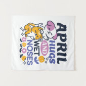 Knuffels en natte neuzen - Schattigee honden- en k Wandkleed (Voorkant (horizontaal))