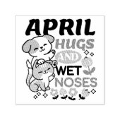 Knuffels en natte neuzen - Schattigee honden- en k Zelfinktende Stempel (Design)