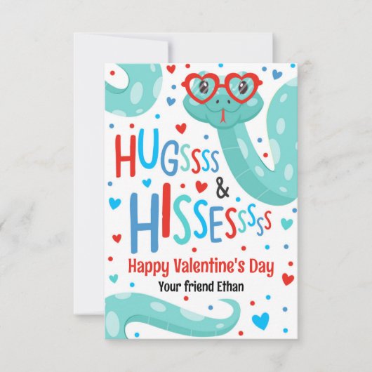 Knuffels en sissen Snake Valentijn Classroom Kaart (Voorkant)