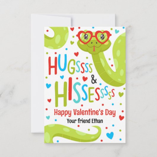 Knuffels en sissen Snake Valentijn Classroom Kaart (Voorkant)