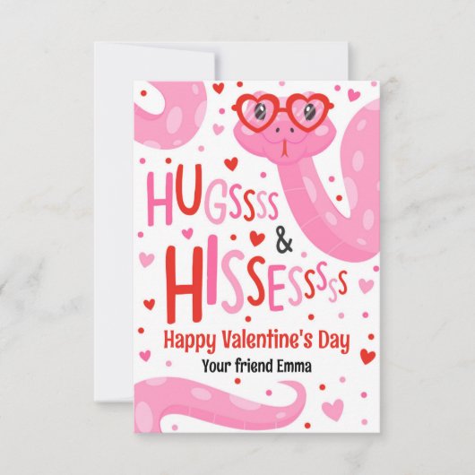 Knuffels en sissen Snake Valentijn Classroom Kaart (Voorkant)