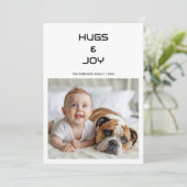 Knuffels en vreugde van de mensen en de hond kaart (Staand voorkant)