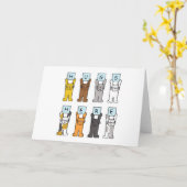 Knuffels hier Schattigee Cartoon Katten Kaart (Gele Bloem)