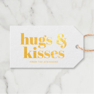 Knuffels & kisses moderne gewaagde typografie op m cadeaulabels