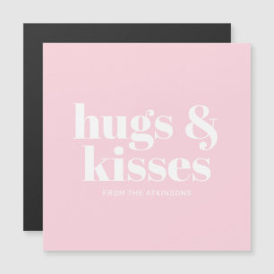 Knuffels & kisses roze wit moderne vet typografie