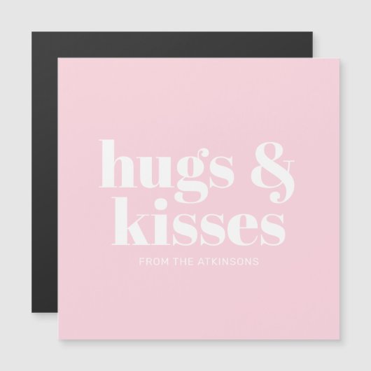 Knuffels & kisses roze wit moderne vet typografie (Voorkant / Achterkant)
