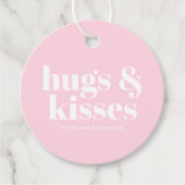 Knuffels & kisses roze wit moderne vet typografie bedankjes labels (Voorkant)