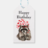 Knuffels & Kisses Schattige Raccoon Blowing Kisses Cadeaulabel (Voorkant)