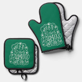 Knuffels, Kisses & Shamrock Wensen St. Patrick's D Ovenwant & Pannenlap Set (Voorkant / Achterkant)