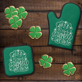 Knuffels, Kisses & Shamrock Wensen St. Patrick's D Ovenwant & Pannenlap Set
