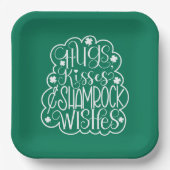 Knuffels, Kisses & Shamrock Wensen St. Patrick's D Papieren Bordje (Voorkant)