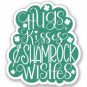 Knuffels, Kisses & Shamrock Wensen St. Patrick's D Sticker (Voorkant)