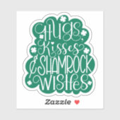 Knuffels, Kisses & Shamrock Wensen St. Patrick's D Sticker (Vel)