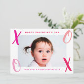 Knuffels & Kisses (XOXO) Moderne Valentijnsdag Feestdagenkaart (Staand voorkant)