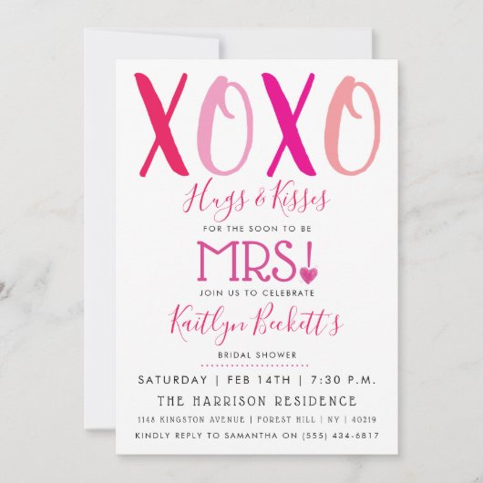 Knuffels & Kisses (XOXO) Valentijnsdag Vrijgezelle Kaart (Voorkant)