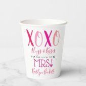 Knuffels & Kisses (XOXO) Valentijnsdag Vrijgezelle Papieren Bekers (Achterkant)