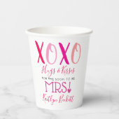 Knuffels & Kisses (XOXO) Valentijnsdag Vrijgezelle Papieren Bekers (Voorkant)