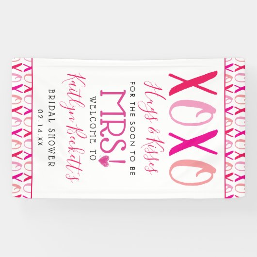 Knuffels & Kisses (XOXO) Valentijnsdag Vrijgezelle Spandoek (Horizontaal)