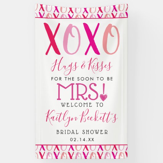 Knuffels & Kisses (XOXO) Valentijnsdag Vrijgezelle Spandoek (Verticaal)