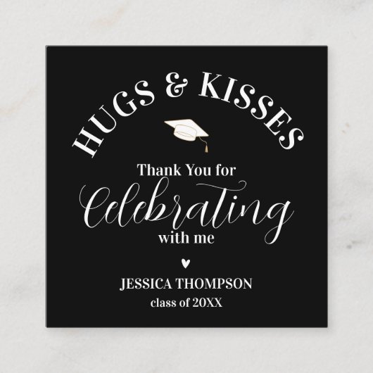 Knuffels & Kusjes 2025 Afstudeerfeest Bedankt Card Informatiekaartje (Voorkant)