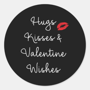 Knuffels Kusjes en Valentijn Wishes Love T-shirt A Ronde Sticker