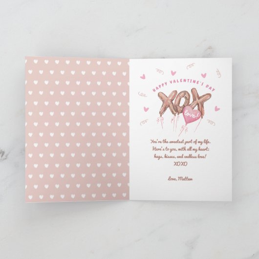 Knuffels Kusjes & Liefde Folie Ballonnen Valentijn Feestdagen Kaart (Binnen)