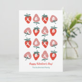 Knuffels & Kusjes Rode Aardbei Valentijnsdag Kaart (Staand voorkant)