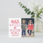 Knuffels & Kusjes| Valentijnsdag Foto Feestdagenkaart (Staand voorkant)