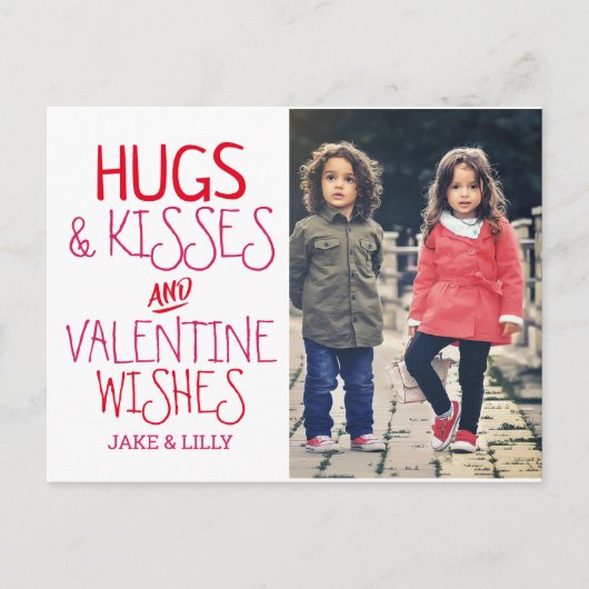 Knuffels & Kusjes| Valentijnsdag Foto Feestdagenkaart (Voorkant)