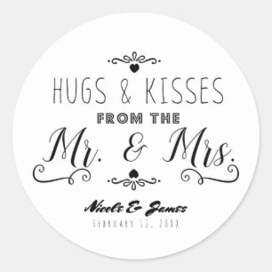 KNUFFELS & KUSJES Van de MENEER & MEVROUW Huwelijk Ronde Sticker