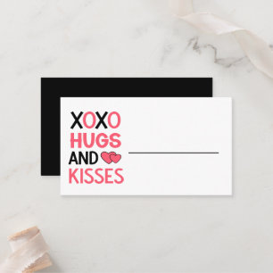 Knuffels Kusjes XOXO Bruidsfeest Zwarte Huwelijk Plaatskaartje