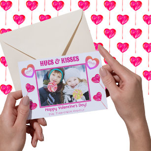 Knuffels & Kusjes XOXO Mooie Roze Lolly's Hart Fot Feestdagen Kaart