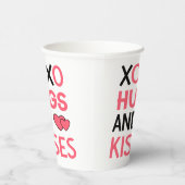 Knuffels Kusjes XOXO  Trouwfeest Bruidsfeest Papieren Bekers (Rechts)