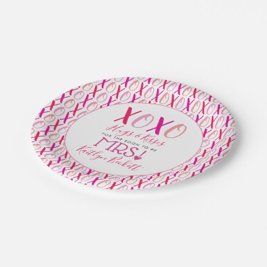 Knuffels & Kusjes (XOXO) Valentijn Bridal Shower Papieren Bordje (Gekanteld)