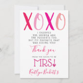 Knuffels & Kusjes (XOXO) Valentijn Bruidsfeest Bedankkaart (Voorkant)
