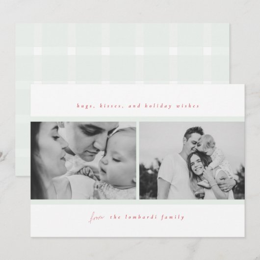 Knuffels, kussen, vakantiewensen groen aankondiging (Voorkant / Achterkant)