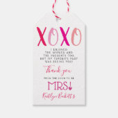 Knuffels & Kussen (XOXO) Valentijn Bridal Shower Cadeaulabel (Voorkant)