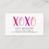 Knuffels & Kussen (XOXO) Valentijnsdag Bruidsfeest Informatiekaartje (Voorkant)