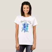 Knuffels Liefde en Vreugde, blauwe bloemen T-shirt (Voorkant volledig)