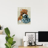 Knuffels met teddybeer  afdruk poster (Thuiskantoor)