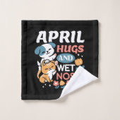 Knuffels, natte neuzen en voorjaarsvibes - speels  bad handdoek (Wasdoekje)