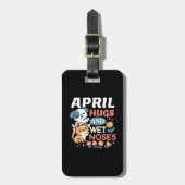 Knuffels, natte neuzen en voorjaarsvibes - speels  bagagelabel (Voorkant verticaal)