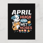 Knuffels, natte neuzen en voorjaarsvibes - speels briefkaart (Voorkant)