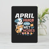 Knuffels, natte neuzen en voorjaarsvibes - speels  feestdagenkaart (Staand voorkant)